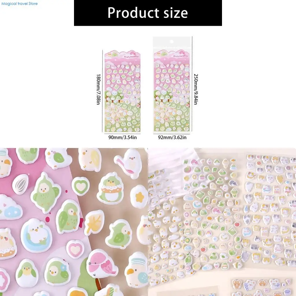 N2UB Animal Foam Sticker for Craft Journal Planner Photo Album Scrapbooking Kids Motivational Sticker for Classroom Rewarding
