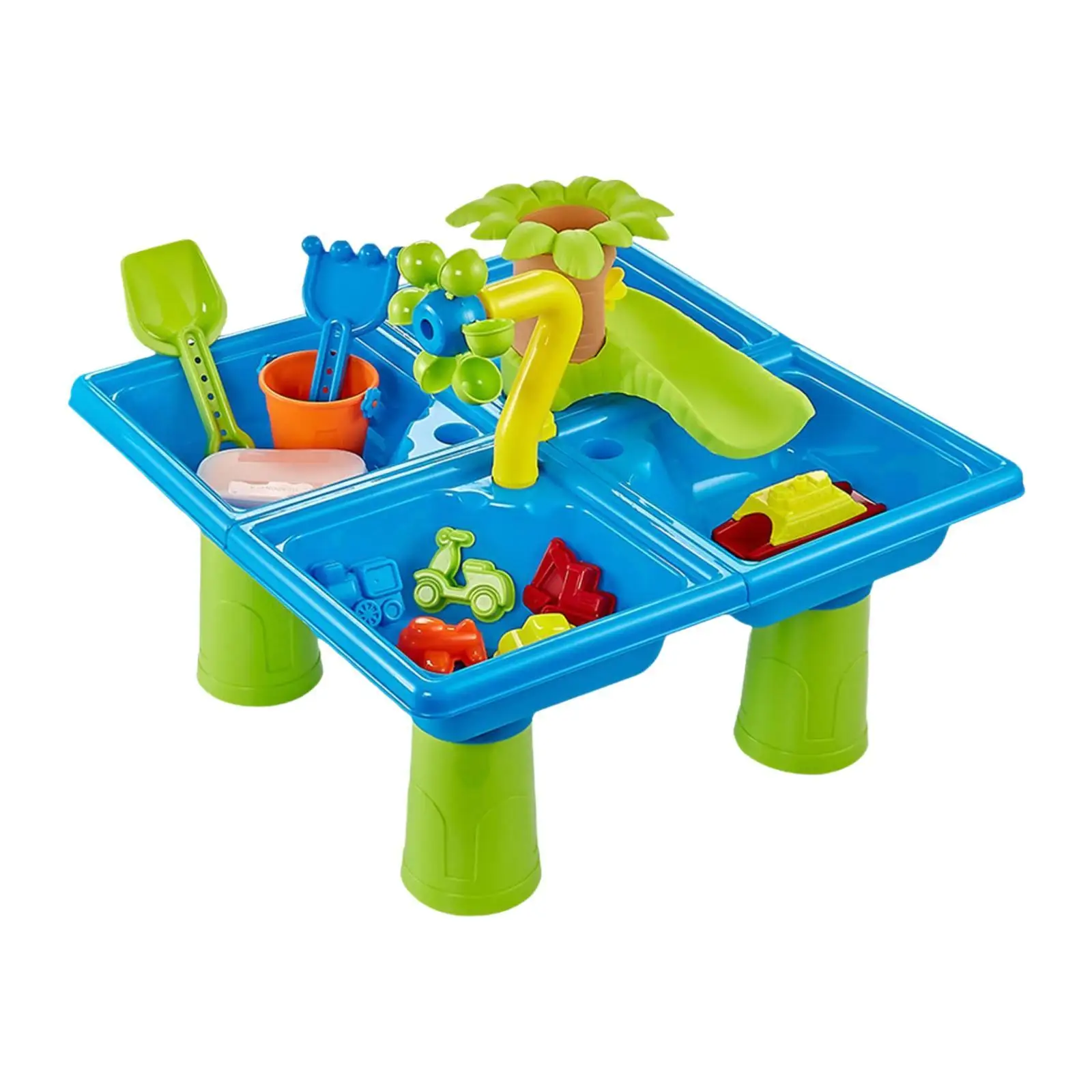 Kids Sand Water Table,Activity Sensory Playset,Toy Accessories,Sandbox Table,Water Table for Outside Boys Girls Toddlers