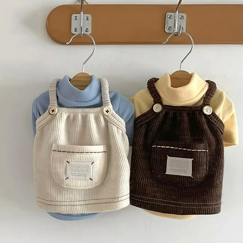 

Corduroy Pet Vest Teddy Bear Autumn/Winter Halter Top Bichon Frise Solid-coloured Clothing Maltese Retro Harness