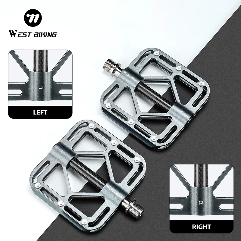 

WEST BIKING Bicycle Pedals Professional Road Bike Pedals Speed 3 Bearings Ultralight Racing Pedal Titanium Alloy Axle For Pedals