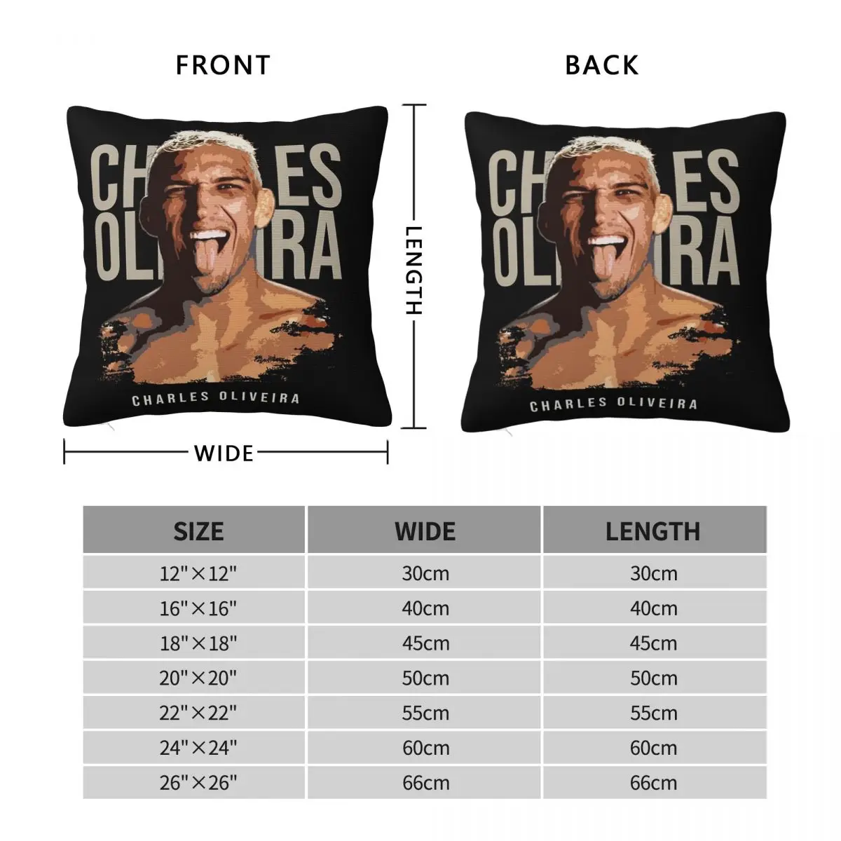 Charles Oliveira Smile Fighter Square Pillowcase Polyester Linen Velvet Pattern Zip Decor Throw Pillow Case Sofa Cushion Cover