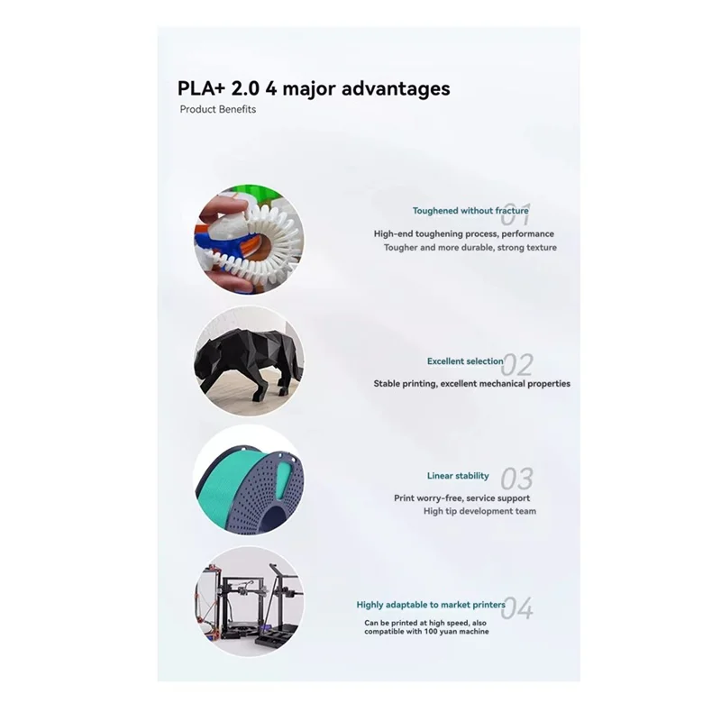 

Durable-PLA 3D-нить 1,75 мм, 1 кг, 1 кг, хорошая прочность, аккуратно намотанные нити для 3D-печати PLA для материалов для 3D-печати FDM B, PL