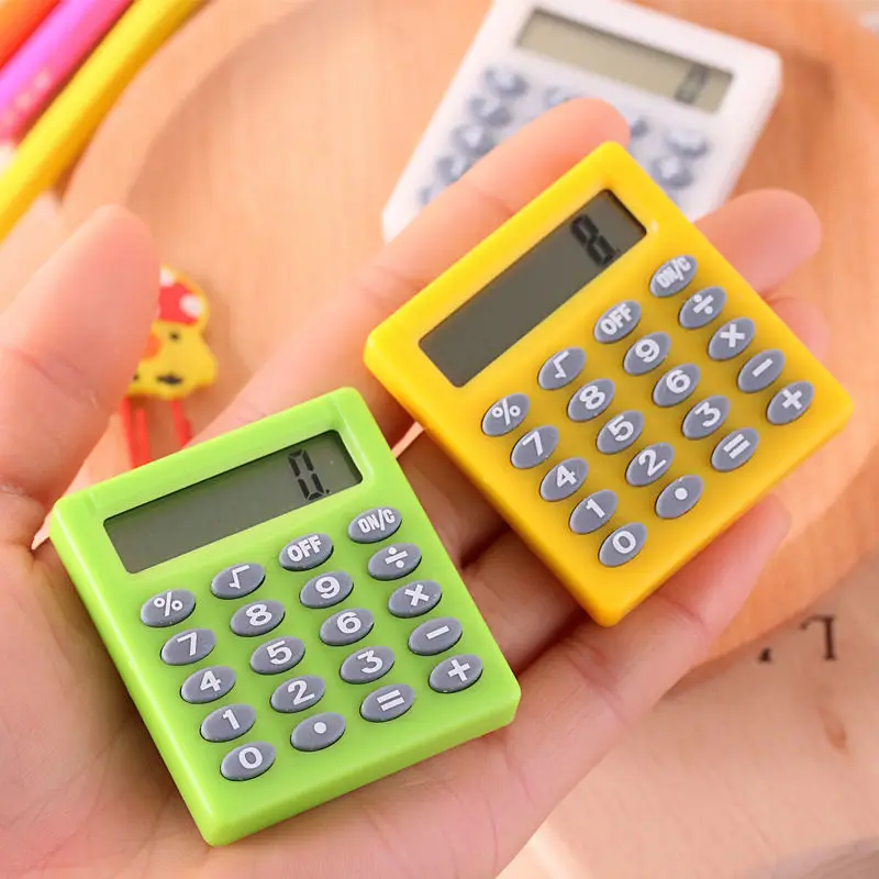 Calculadora cuadrada pequeña de papelería de Boutique, calculadora creativa de electrónica de escuela y oficina de Color caramelo personalizada