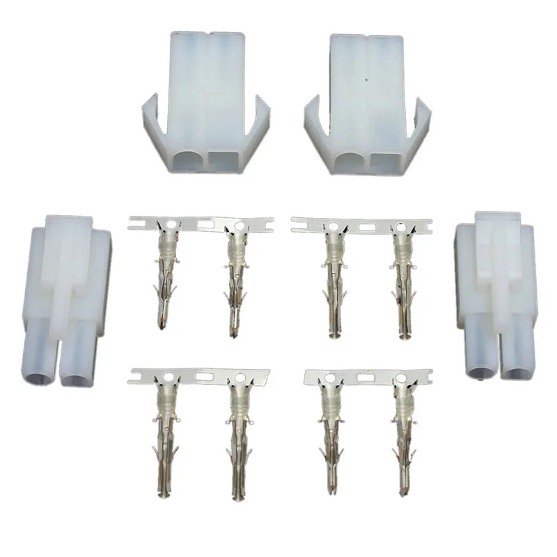 Motorcycle For 2-Way Pin Charging Socket Adapter Featuring Male Female Connectors And Corresponding Terminal Components