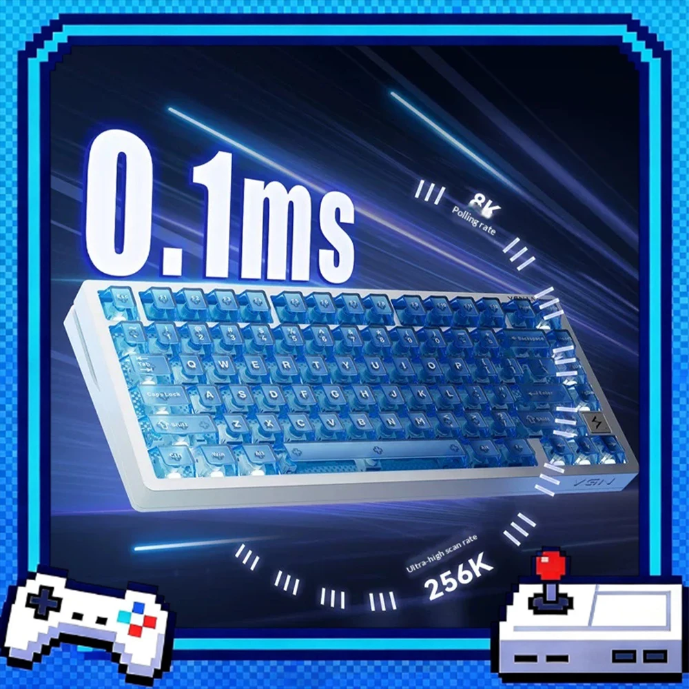 VGN Flash 75 Series Wired Keyboard Trinuclear 5090 Chip E-sports Keyboard 8K Return Rate 0.1ms Ultra-Low Latency For Gifts
