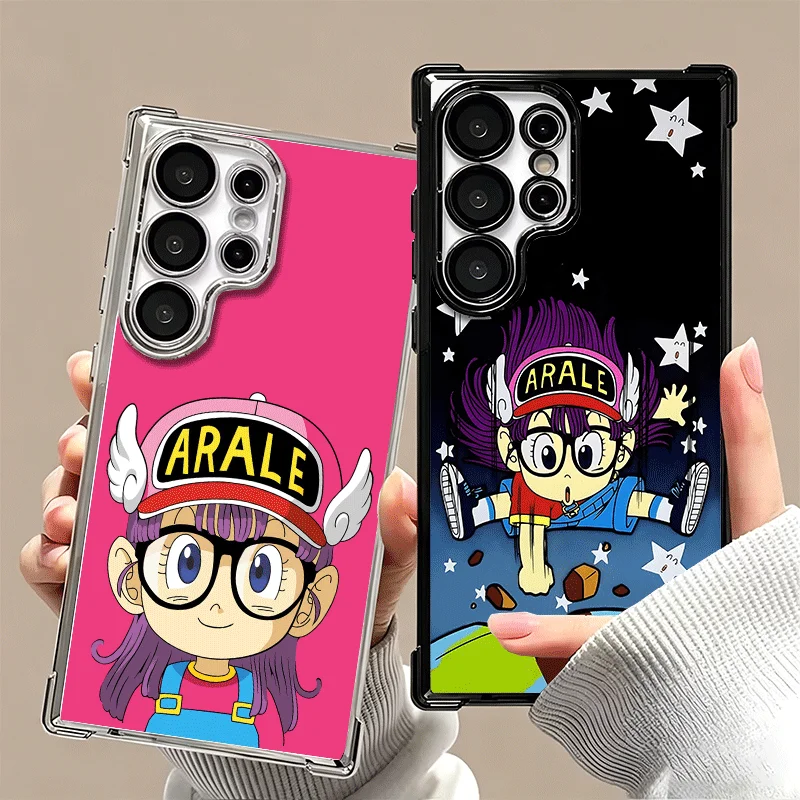 Arale S-Slump Anime Soft Phone Case For Samsung Galaxy S26 Ultra S25 Edge S24 FE S23 Plus S22 S21 + S20 Plating Anti-Fall Fundas