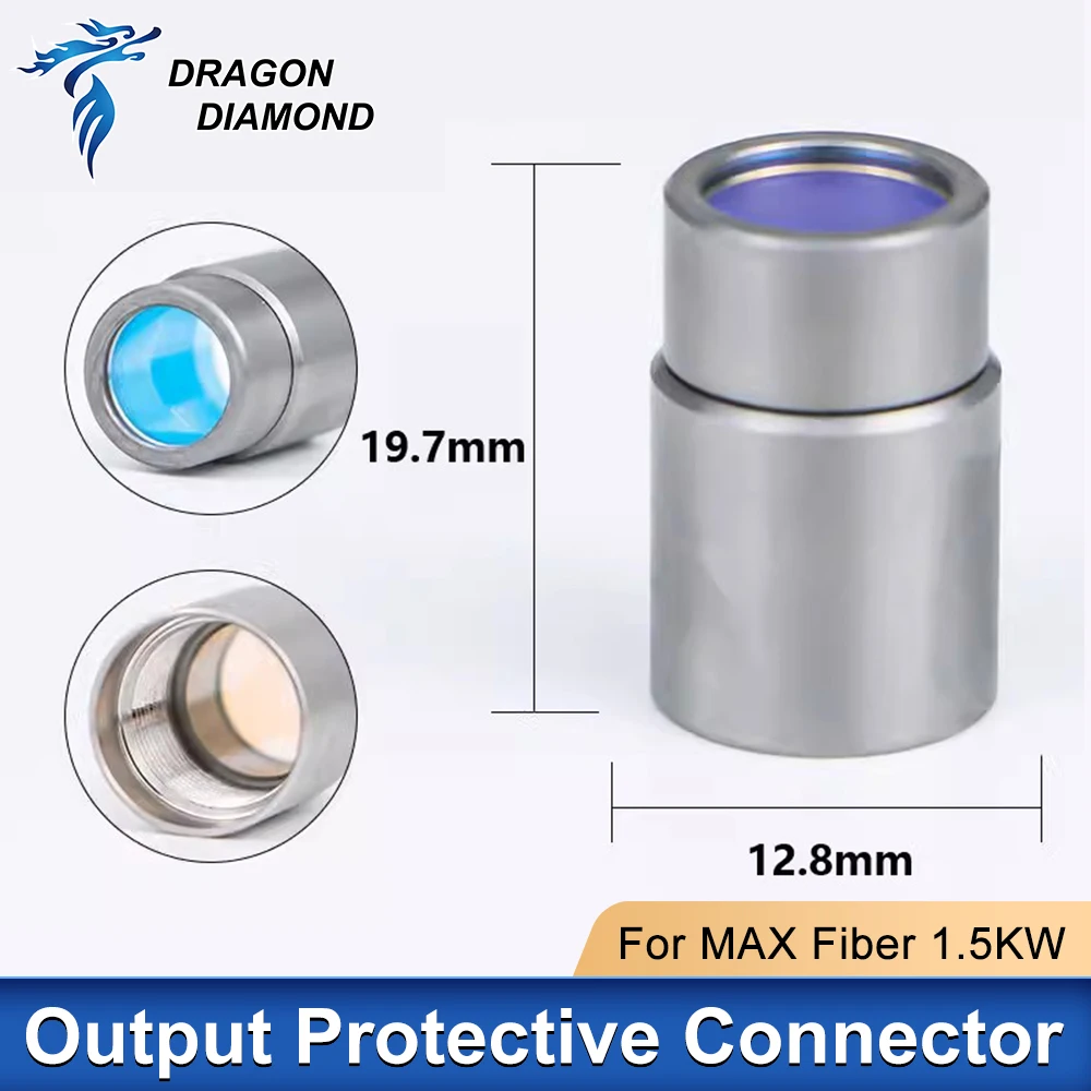 MAX Raycus-Grupo de lentes de conector protector de salida de fuente láser de fibra QBH con tapa para máquina de corte de 0-6W, generador láser