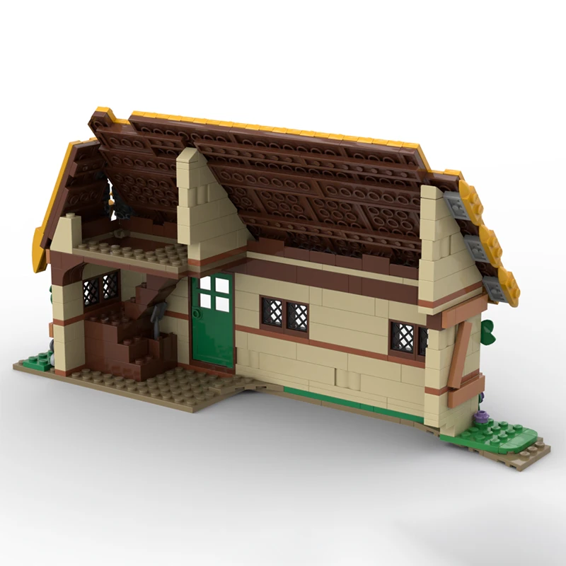 Medieval Street View Model MOC Building Bricks Cottage Enclosure Modular Technology Gifts Holiday Assemble Children Toys Suit