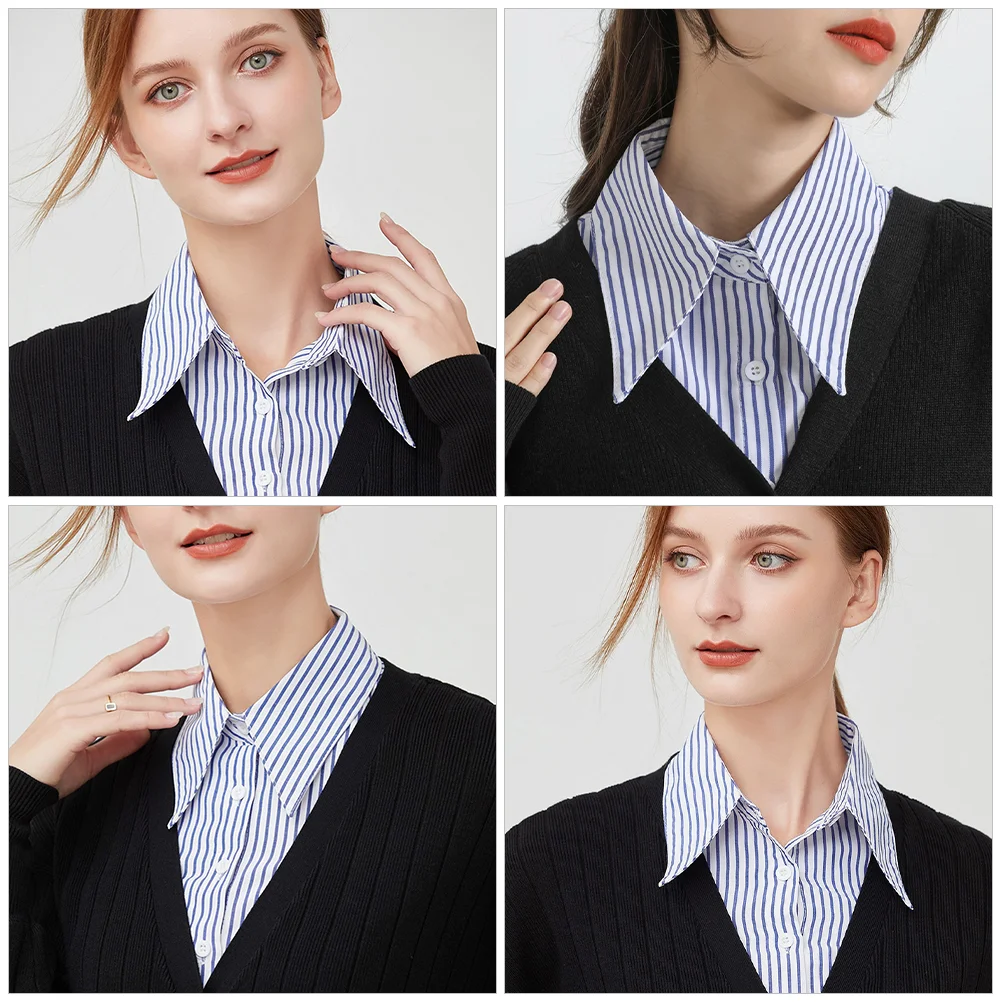 Autumn And Winter Women's Miss Womens Dickie Collar Fake Shirt Cotton Detachable Blouse