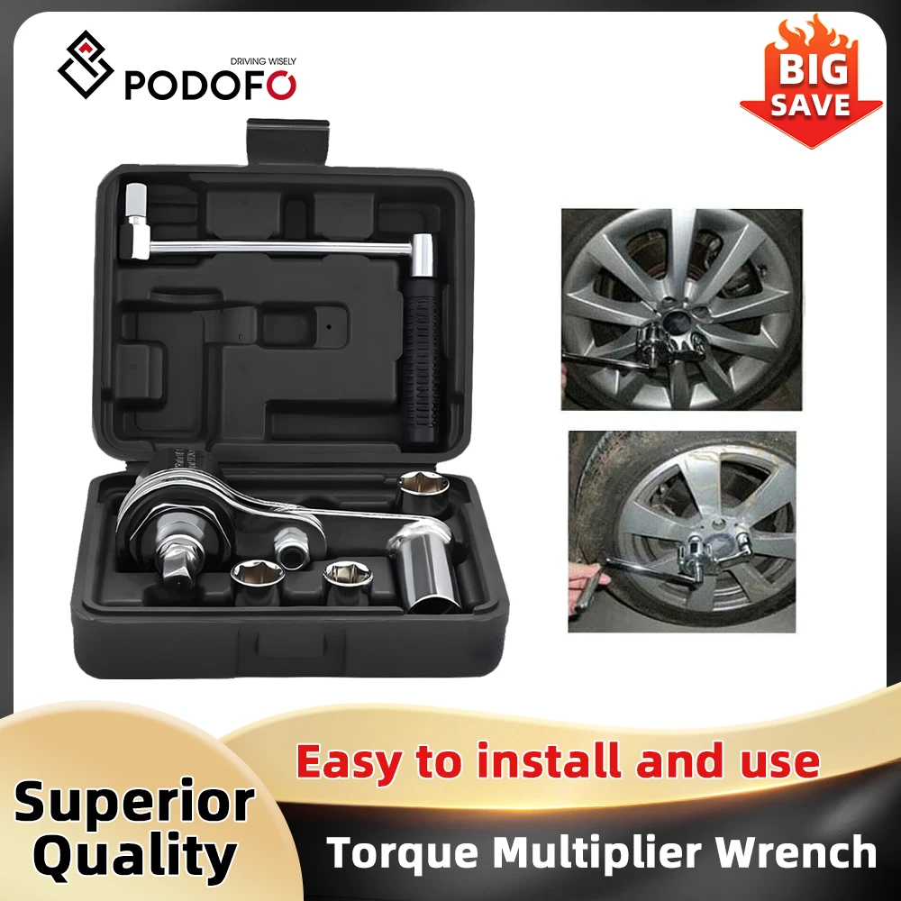 Podofo 1/2 "clé de multiplicateur de couple retrait 17mm 19mm 21mm clé de retrait d'écrou de cosse retrait de Force 3200N.M clé d'économie de travail