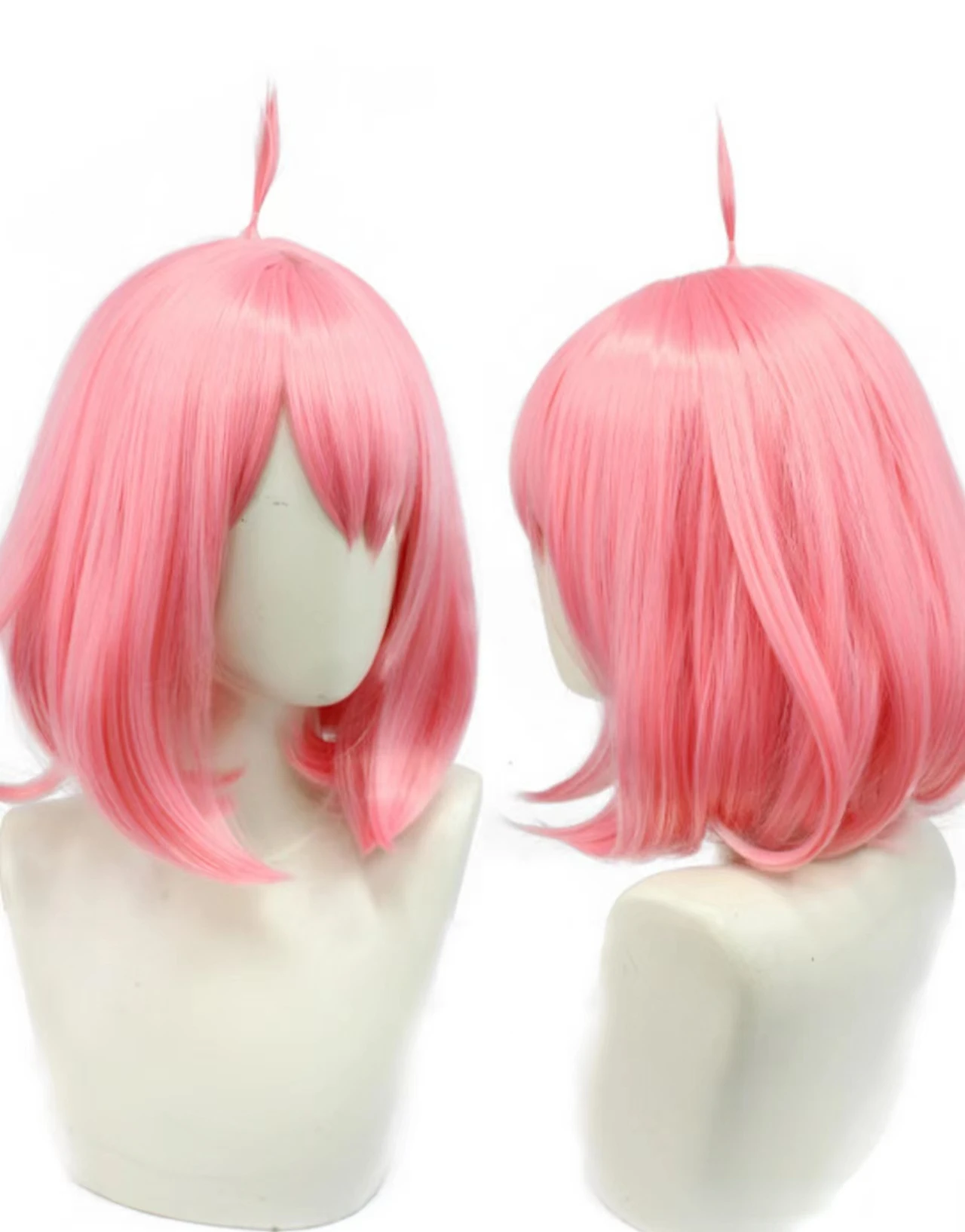 Anime Anya Forger peruca rosa curta Cosplay para mulheres, cabelo curto, couro cabeludo simulação, resistente ao calor, sintético, festa de Halloween, perucas bonitas