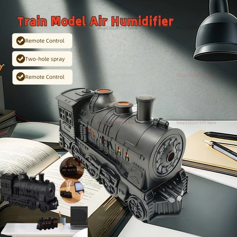 Train Model Creative Air Humidifier With Remote Control Smoke Ring Spray Cool Mist Purifier With LED Lamp Aroma Difusor Atomizer