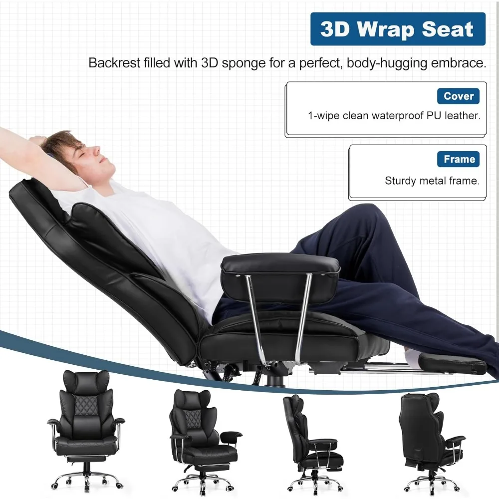 Gaming Chair,Office Chair with Pocket Spring Lumbar Support, Ergonomic Comfortable Wide Office Desk Computer Chair with