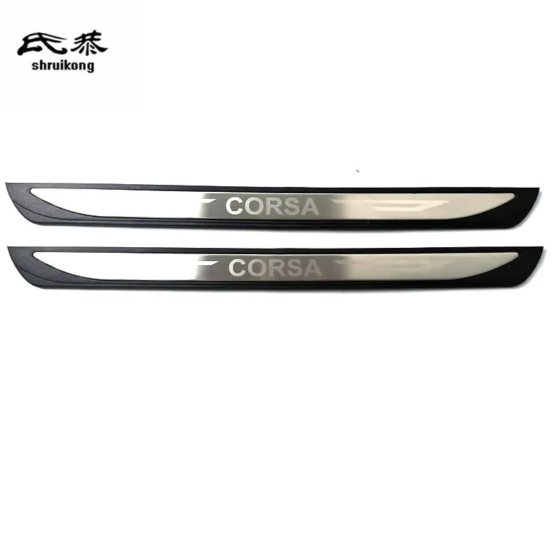 

For Opel Corsa 2019 2020 2021 Stainless Scuff Plate Door Sill Entry Panel Cover Threshold Strip Welcome Pedal Trims car stickers