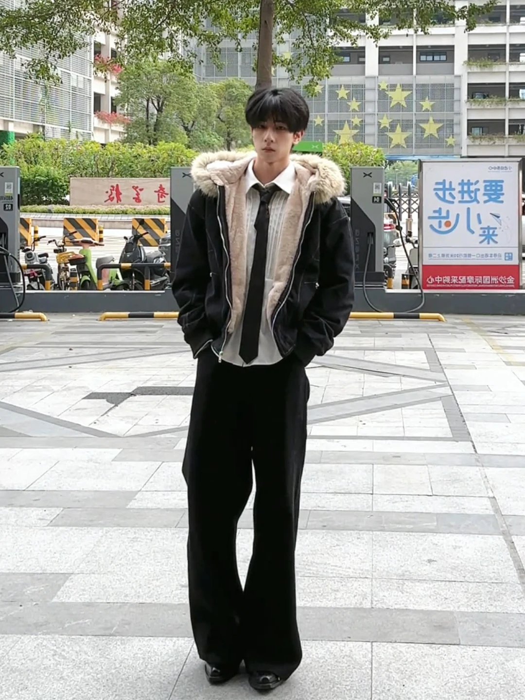 

Мужская утепленная зимняя куртка Cleanfit с большим меховым воротником, хлопковое пальто с капюшоном, теплое, с деконструированным дизайном, для повседневной носки