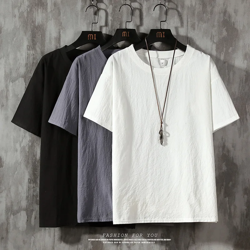 Short sleeved T-shirt men solid color trendy brand half sleeved top summer men's clothing 2024 slim fit trendy clothing T-shirt