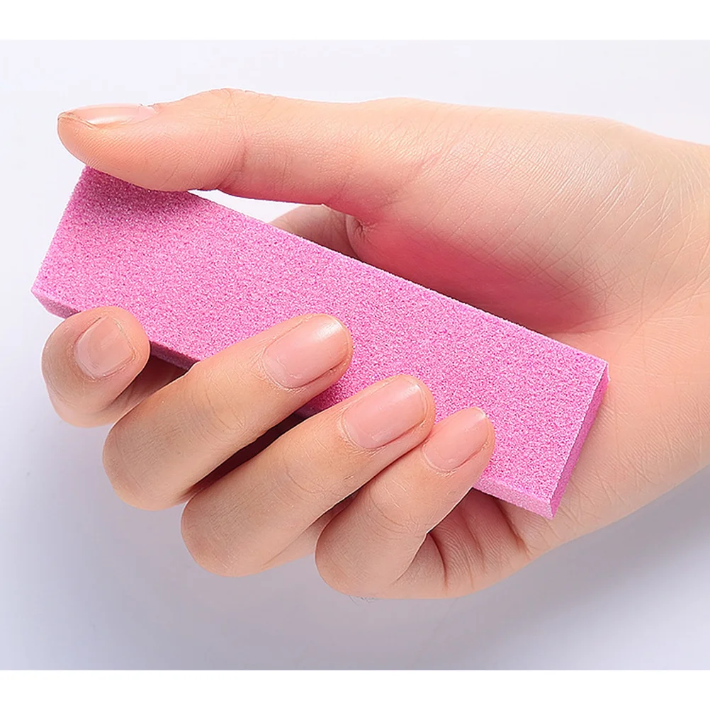 10 قطعة عازلة الأظافر الإسفنج الملمع المشكل ل مانيكير باديكير الوردي المحمولة صالون المنزل استخدام مبرد أظافر #6