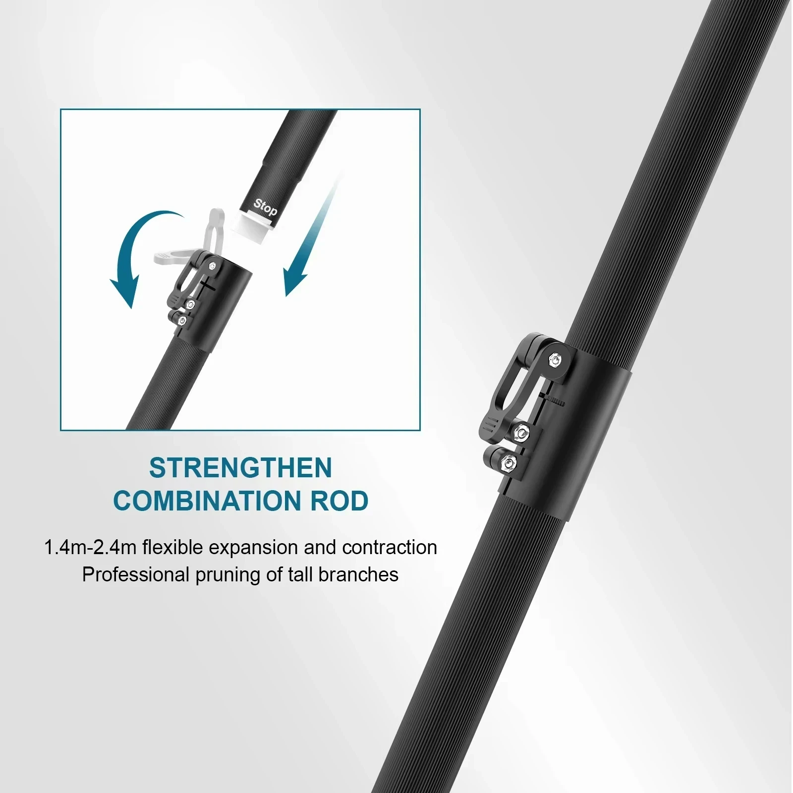 Obrázek 7: Gisam bezuhlíkový telescoping hýl elektrický motorová pila akumulátorové vysoký bracn pila 2se v 1 sad prořezávání nářadí pro makita 18v baterie špendlík