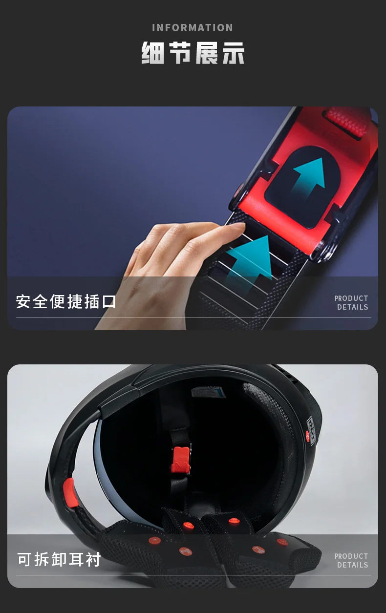 ORZ Neuester modularer Flip-Motorradhelm mit DOT-zugelassener Sicherheitshelm Voyage Racing Dual Lens Helm Innenvisier – Detail 10