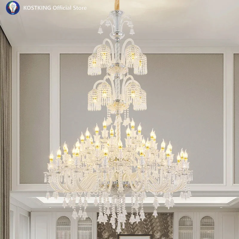 

European Style Candle Light Luxury Living Room Light Large Crystal Light Designer Romantic Dining Pendant Light Bedroom Light