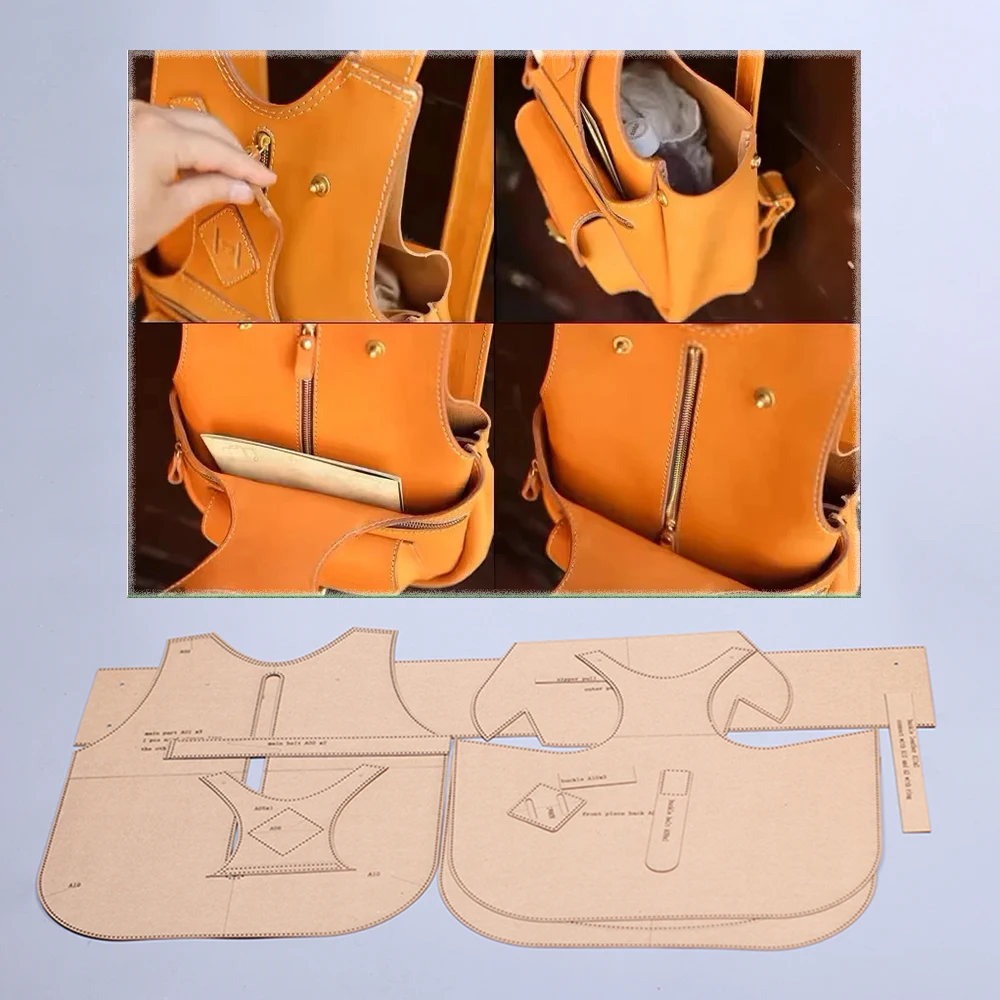 

big size backpack sewing pattern leather craft die cutting template