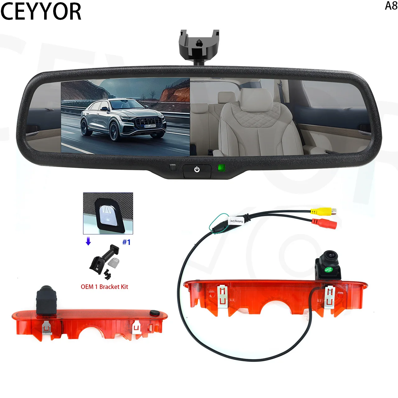 

Caméra de recul pour feu stop arrière avec kit de moniteur 4.3" pour Renault kangoo (2007-2021),Mercedes-Benz Citan (2012-2021)