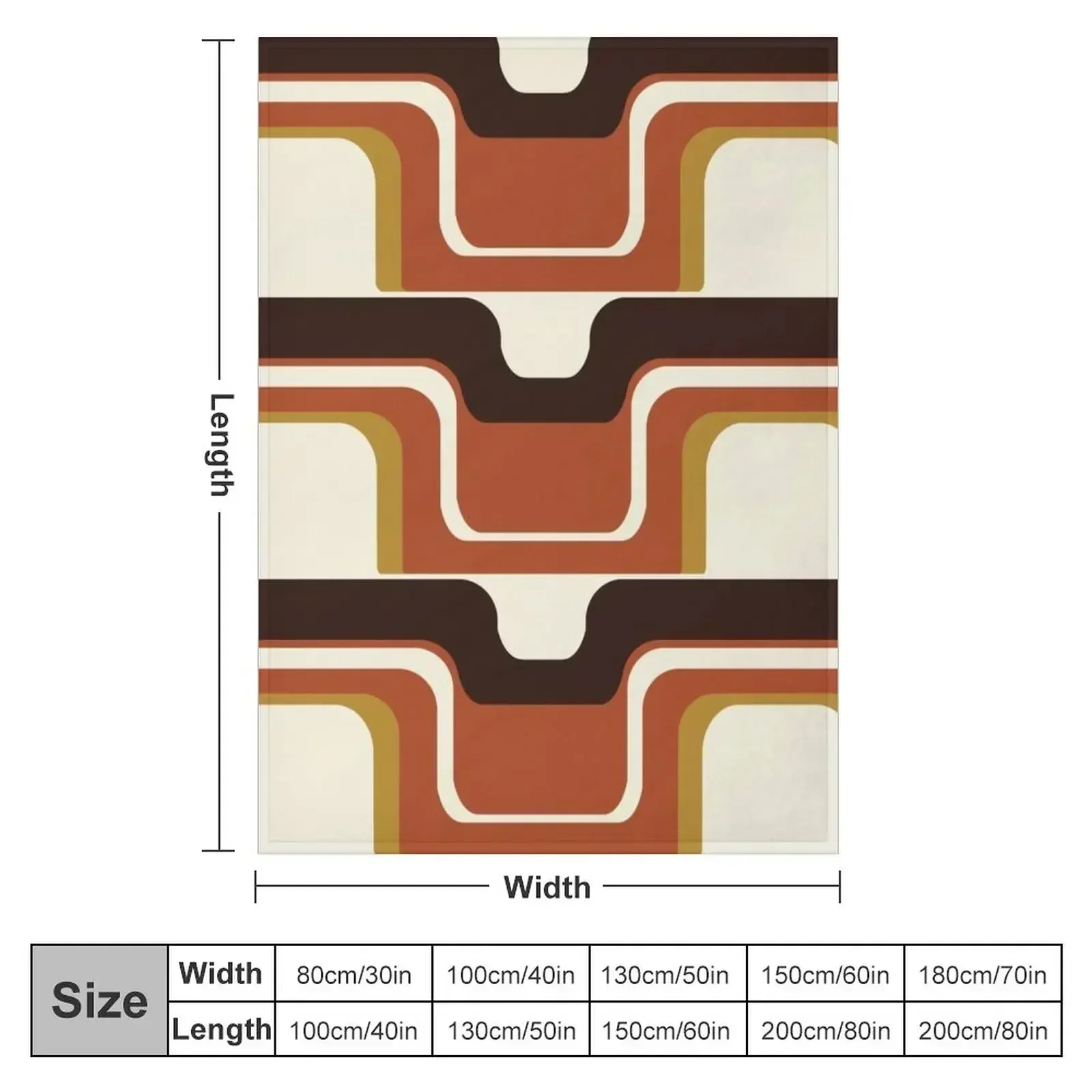 Mid-Century Modern Meets 1970s Rust Throw Blanket Luxury Designer Luxury Thicken for winter Weighted Blankets