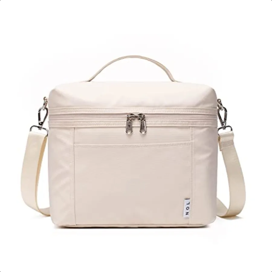 

Insulated Lunch Bags for Women Cooler Bag Lightweight Nylon Waterproof Lunch Box For WorkMedium Cream
