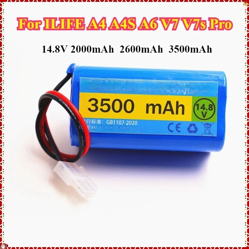 

14.8V Rechargeable Battery Suitable for ILIFE A4 A4s V7s A6 V7s Plus Robot Vacuum Cleaner