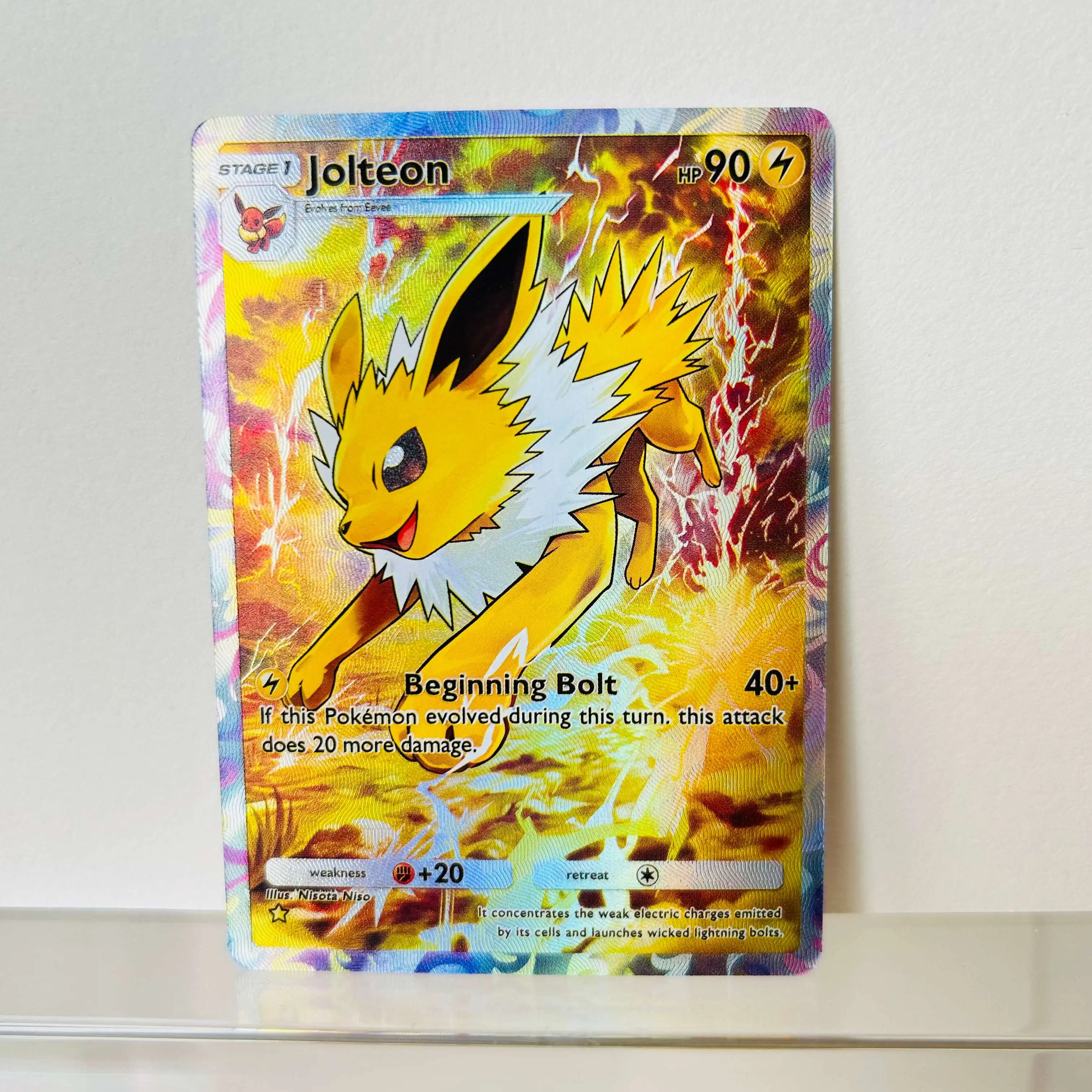 

Pokémon Jolteon English Card Holographic Texture Perfect Condition DIY Premium Anime Collection Card
