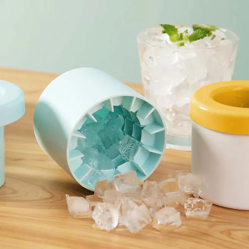 Silicone world DIY Ice Bucket Cup Mold Ice Cubes Tray Food Grade Quickly Freeze Silicone Ice Maker Ice Bucket Whiskey Beer Maker