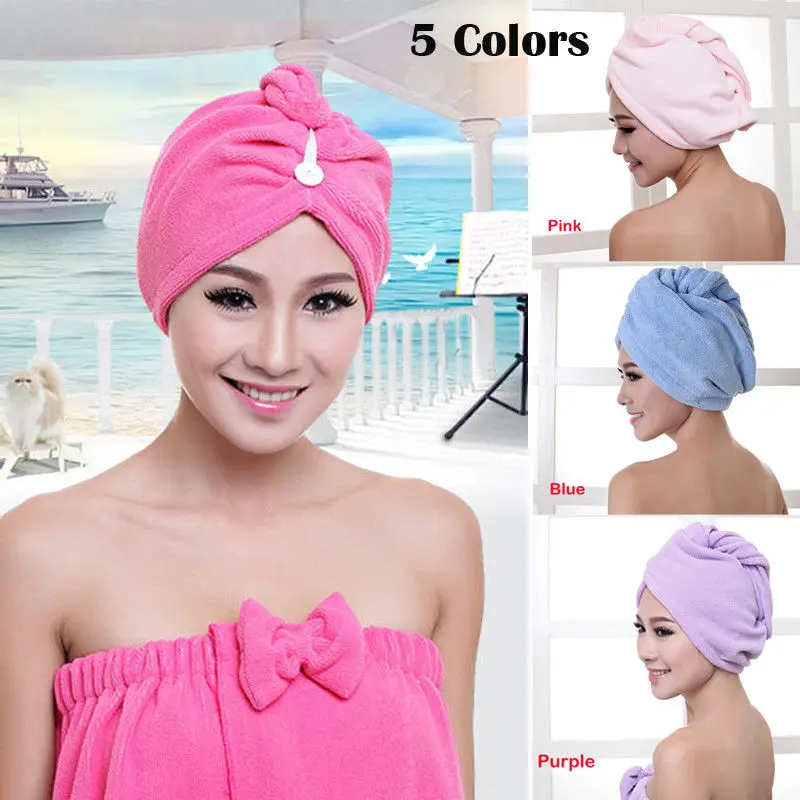 

YILEEGOO Women Magic Hair Drying Towel Wrap Hat Cap Soft Microfibre Bath Towel Quick Dry Bath Cap