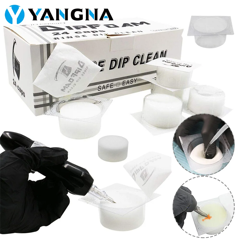 

8/12/24/48PCS Disposable Tattoo Needle Cleaning Sponge Tattoo Cartridge Needle and Tips Dip Foam Clean Cups Tattoo Accessories