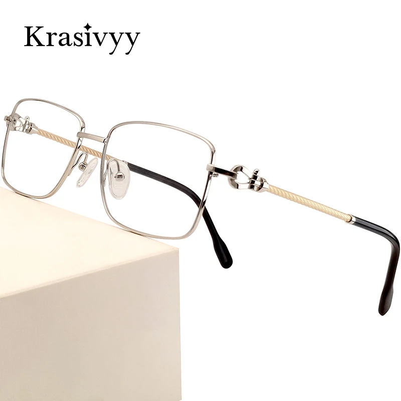 

Красивые очки из чистого титана, оправа для мужчин, сверхлегкие квадратные очки большого размера, европейский дизайн, мужские очки высокого качества, Франция