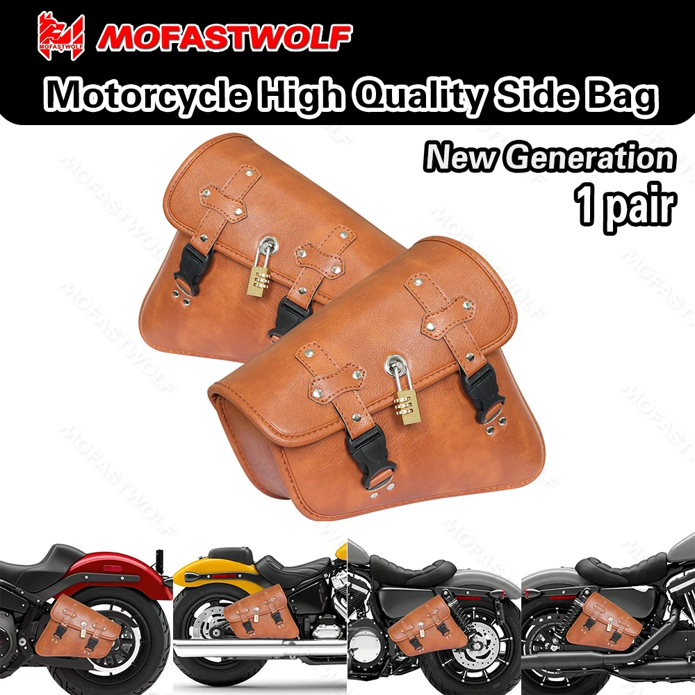

Motorcycle Swing Arm Bags Swingarm Bag Waterproof Saddlebag for Softail Standard Dyna Low Rider Sport Glide Side Solo Bags