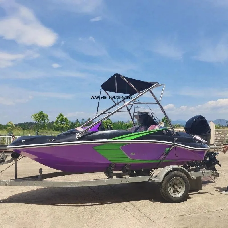 4.6m Mini Sports Speed Boat Fiberglass Hull Cheaper 15ft Fishing Yacht with Outboard Motor for Sale