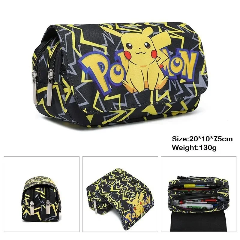 Anime Pokemon Kids Pencil Case Cartoon Pikachu Large Capacity School Pen Case Supplies Kawaii Pencil Bag Box Stationery Gifts