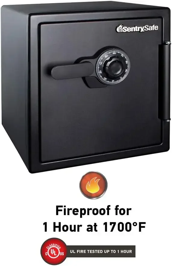 Fireproof and Waterproof Steel Home Safe with Dial Combination Lock,1.23 Cubic Feet, 17.8 x 16.3 x 19.3 x Inches, SFW123CU