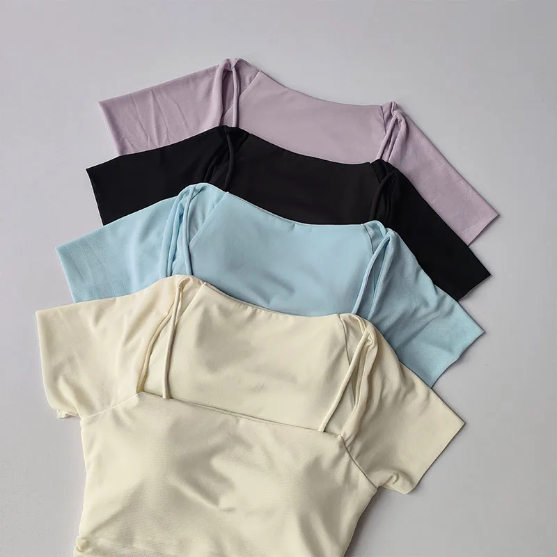 Sommerliches Neues Zweiteiliges Yoga-Kleid mit Fester Brustpolsterung, Sport-Mesh-Kurzärmeln, zum Tragen beim Laufen, Sport und Fitness. – Detail 9