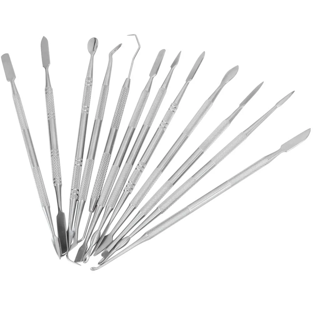 

Полный набор из нержавеющей стали, 12 шт., набор резцов для воска, 12 шт., инструмент из полимерной глины, инструменты для лепки, моделирование воска