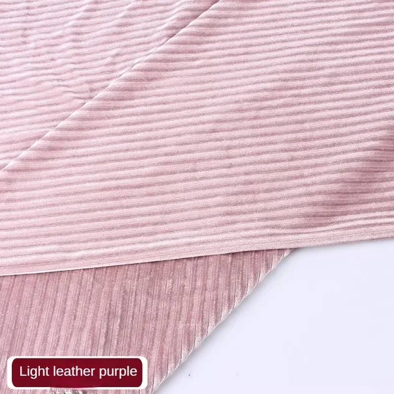 Stripe Pattern Velvet Fabric By The Meter for Curtains Clothes Skirts Sewing High-grade Velour Cloth Soft Skin-friendly Textured