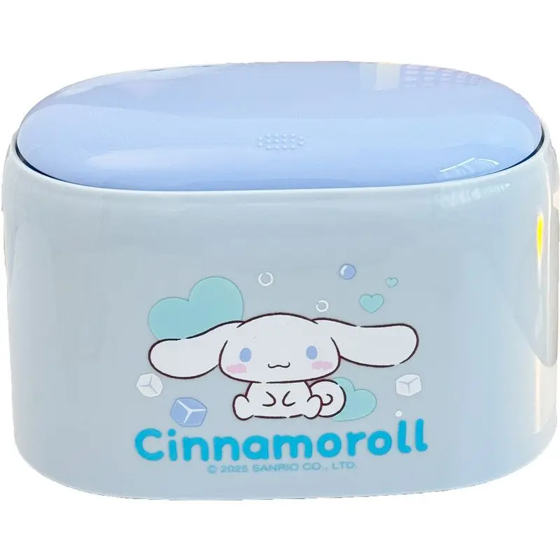 Cute Sanrio Small Desktop Wastebasket Cinnamoroll Kuromi Hello Kitty Kawaii Cartoon Anime Office Bedroom Holiday Gifts Fashion view 3