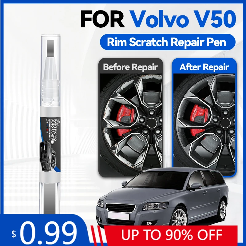 

Карандаш для подкраски колесных дисков, ручка для ремонта автомобильной краски, аксессуары для ремонта царапин на краске VOLVO V50 2004-2012, синий 466, черный 452 Si