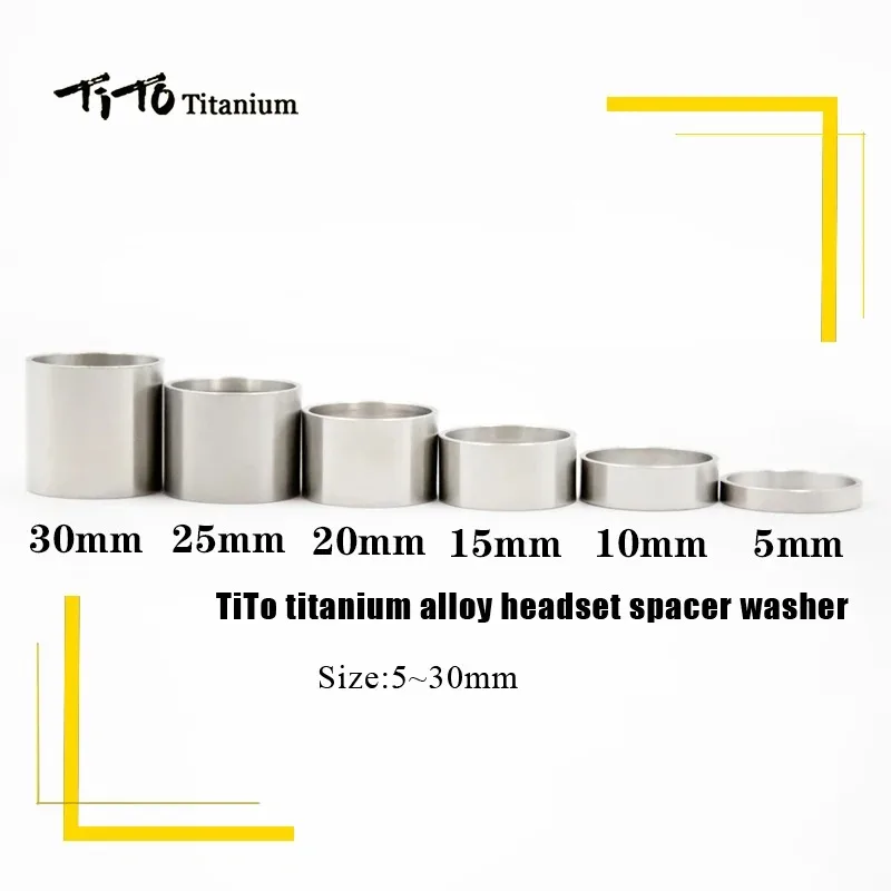 AliExpress WALGUN TiTo Titanium Alloy Bicycle Washer Frame Head Tube Front Fork Handlebar Height Raising Spacer5/10/15/20/25/30mm Bicycle washer