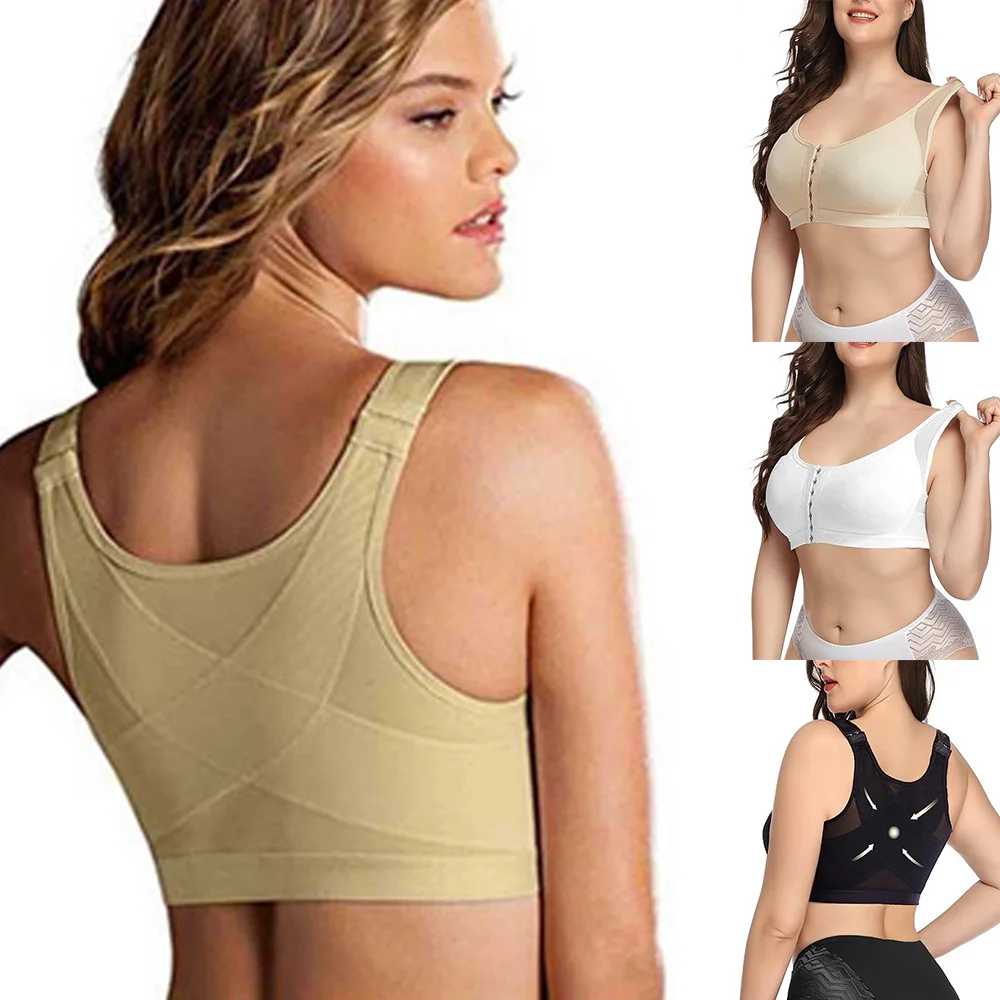 

Post Surgery Bra Surgical Bra Compression Sports Front Closure for Women Close Breast Augmentation Bra Wireless