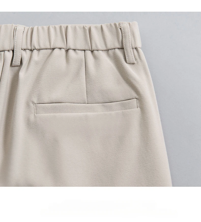 New Men's No-iron Formal Suit Pants Fashion British Formal Casual Trousers Black Gray Apricot Drape Elastic Male Trousers 28-38