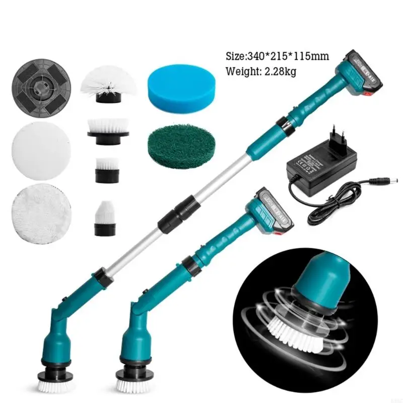 جهاز تنظيف كهربائي قابل لإعادة الشحن مع فرشاة قابلة للتبديل من البلاط الجص الزجاجي المنظف المريح خفيفة الوزن 896C