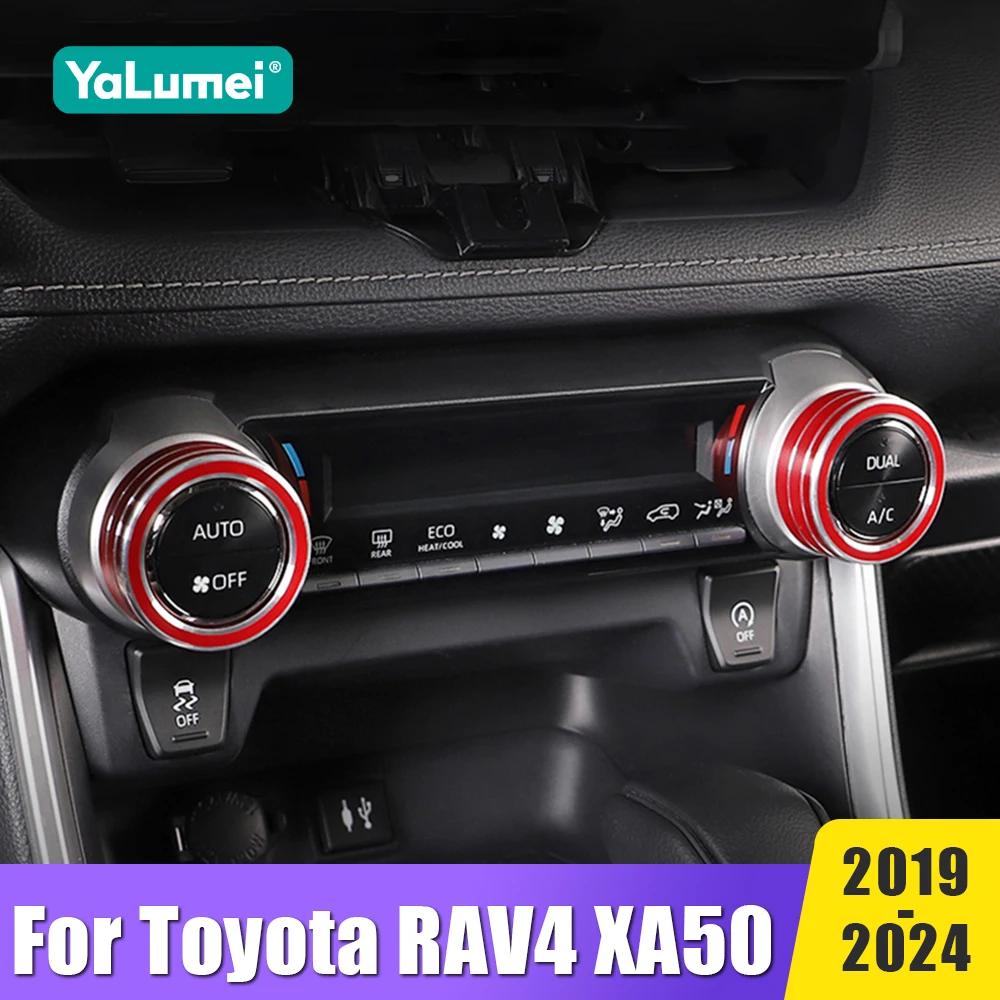لتويوتا RAV4 XA50 2019 2020 2021 2022 2023 2024 الهجين سيارة تكييف الهواء المركزي حجم المقابض حلقة غطاء الكسوة الملحقات