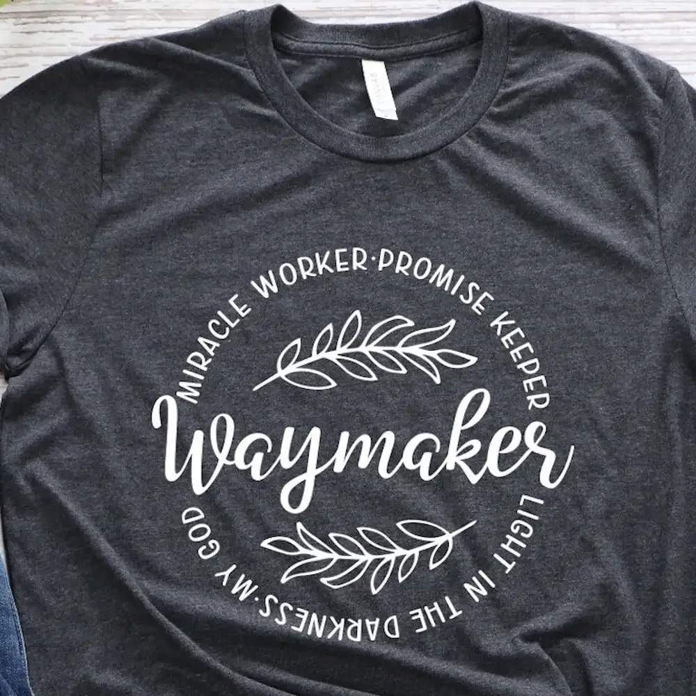 Waymaker T Shirt Miracle Worker Light In The Darkness Promise Keeper Religious Gift New Year