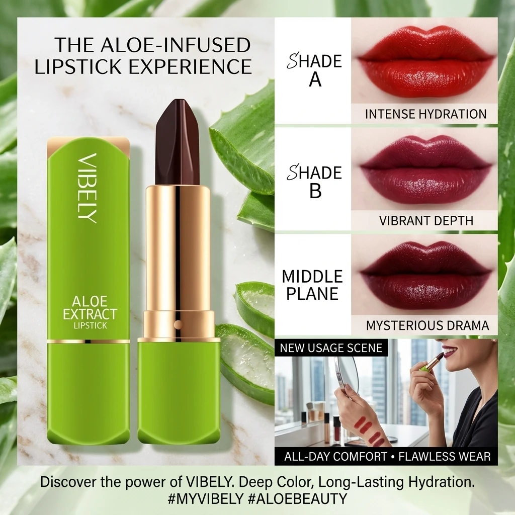 VIBELY 7 Color Mood Changing Lip Balm Natural Aloe Vera Long Lasting Moisturizing Lipstick for Women Color-Shifting Makeup
